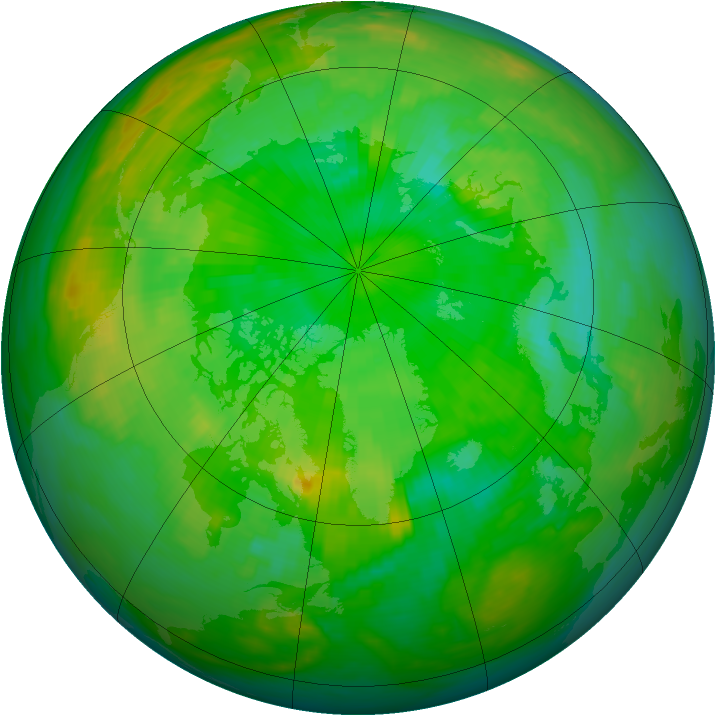 Arctic ozone map for 12 July 1983